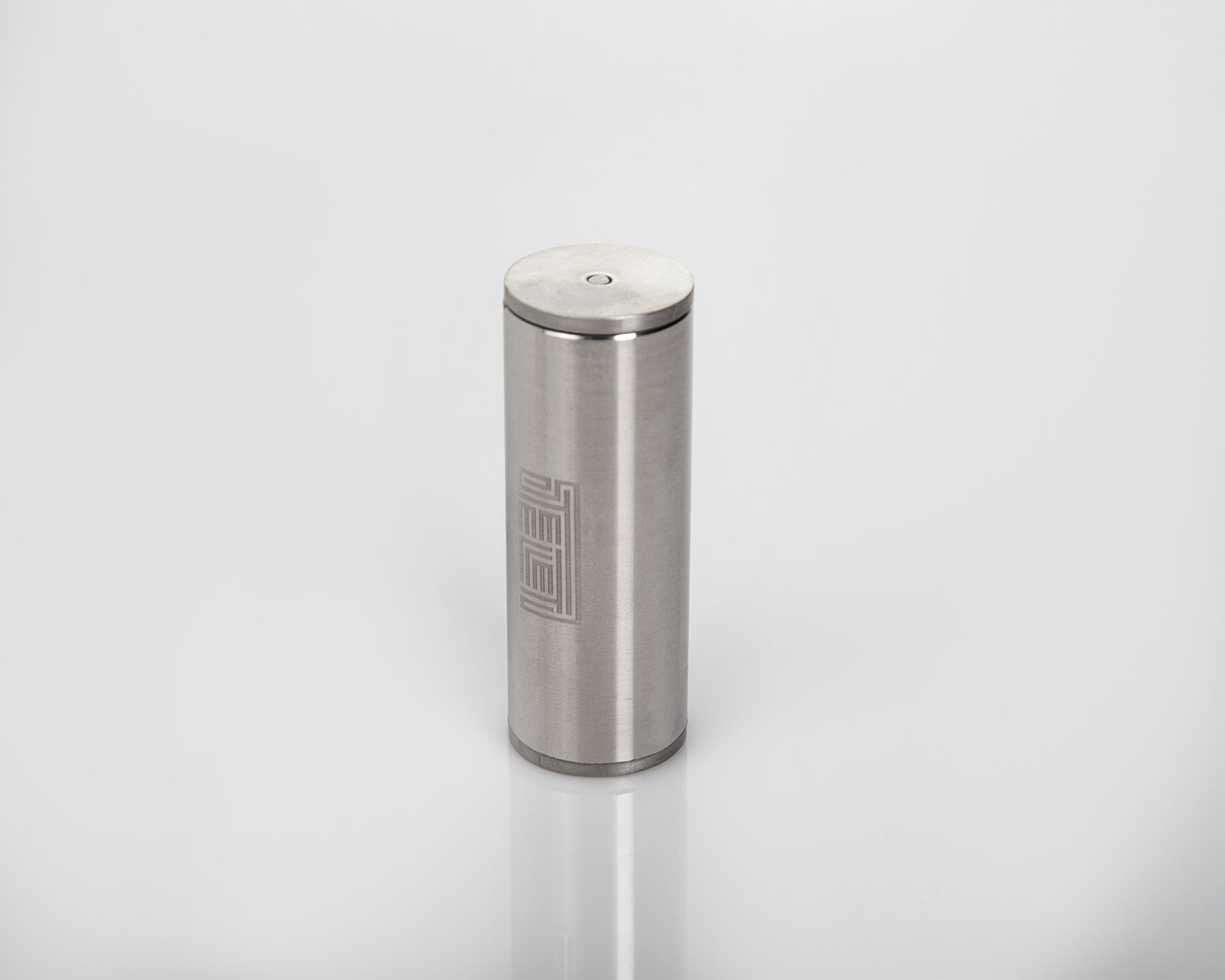 Closed Steellet cylinder on a white background